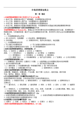 市场营销策划重点.doc